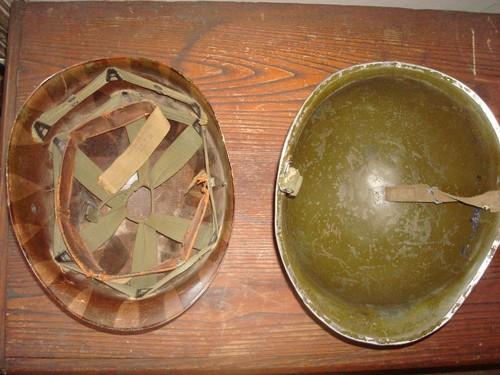 WW2 U.S. Helmet W/ Westinghouse Liner, Front Seam