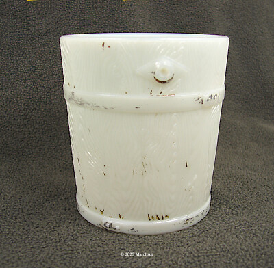 Antique Milk Glass 3 1/2'' Westmoreland OLD OAKEN BUCKET no Handle