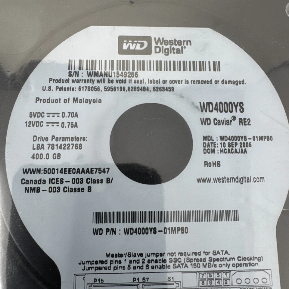 Western Digital WD4000YS - 400GB 7200 RPM SATA 3.5" HDD - Image 3 of 4