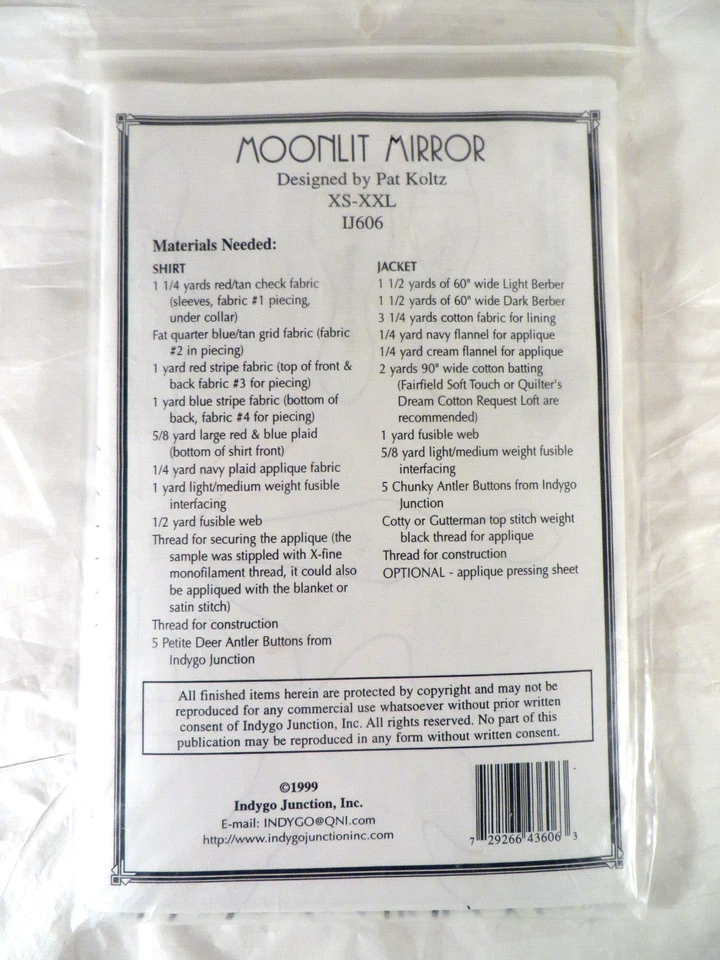 Moonlit Mirror Pattern Appliqued Jacket Photo Instructions Sewing #IJ606 - Image 3 of 4