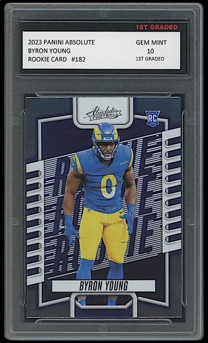 Byron Young 2023 Panini Absolute 1st Graded 10 NFL Rookie Card Rams #182 - Picture 1 of 1