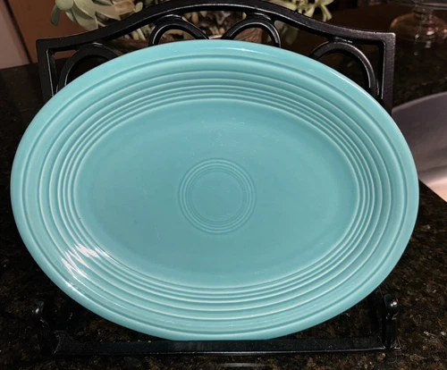 FIESTA  11.5"  Medium OVAL Serving Platter Turquoise Blue FIESTAWARE HLC