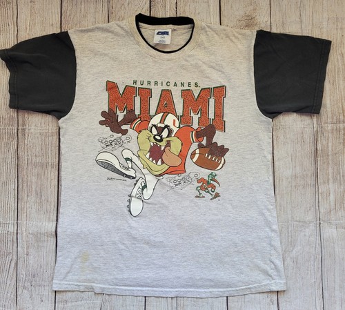 Vintage 1997 Miami Hurricanes NCAA Taz Looney Tunes Youth T-Shirt VERY RARE - Picture 2 of 15