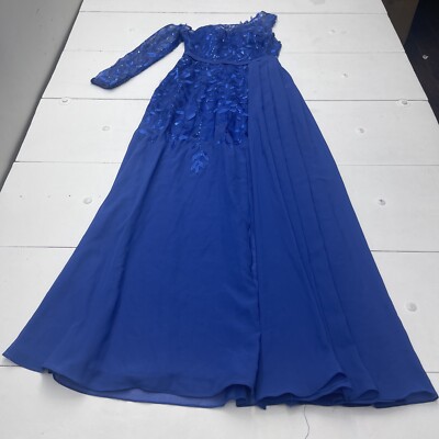 JJ's House Blue Asymmetrical Illusion Lace Sequin Evening Dress Women's 4 New | eBay JJ's House Blue Asymmetrical Illusion Lace Sequin Evening Dress Women's 4 New | eBay