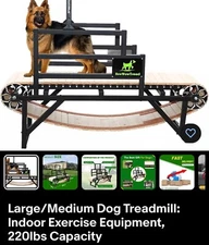 Large/Medium Dog Treadmill: Indoor Exercise Equipment, 220lbs Capacity