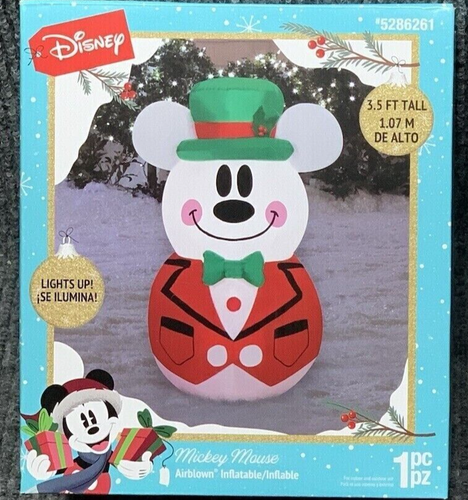 Disney Airblown Inflatable White Mickey Mouse 3.5 Ft Lights Up! NEW ...