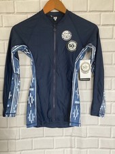 Girls Rip Curl Rash Guard size 6 Zip Up Blue New MSRP 49.95 RUNS LARGE 8-10yr 