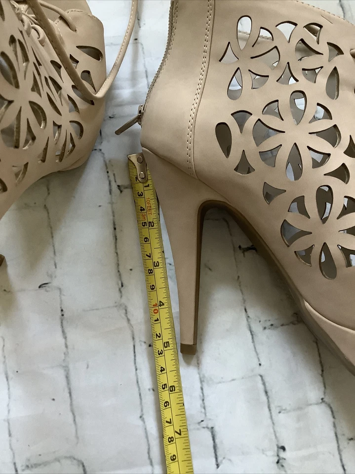 Sandalias de mujer apt 9 tacón gamuza zapato talla 7 desnudo 5” tacón de aguja punta abierta nuevas sin etiquetas Foto 3 de 4