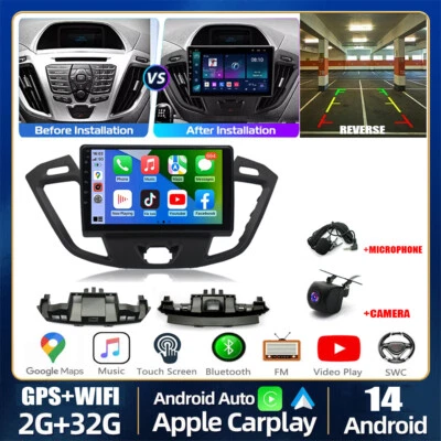 WPG-AUTOPARTS Android 14 Car Stereo Radio GPS SatNav Apple Carplay For Ford Transit Custom