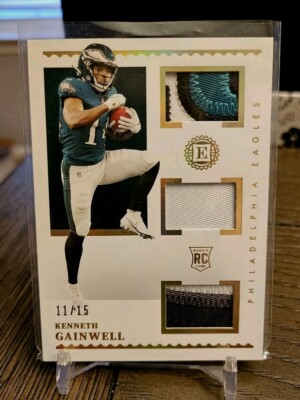 2021 Encased Triple Pearl 4-Color Patch RC Kenneth Gainwell /15 SSP!   EAGLES