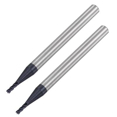 2 Stücke Schaftfräser 1,5mm Spitzendmr Spiralfräser HRC45 4mm Schaft 50mm Länge