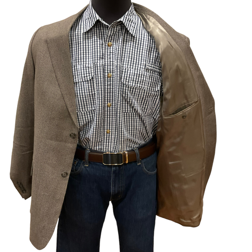 46L GEOFFREY BEENE SPORT COAT NEW BROWN Gray blazer suit jacket 100% Lambs Wool - Picture 9 of 12