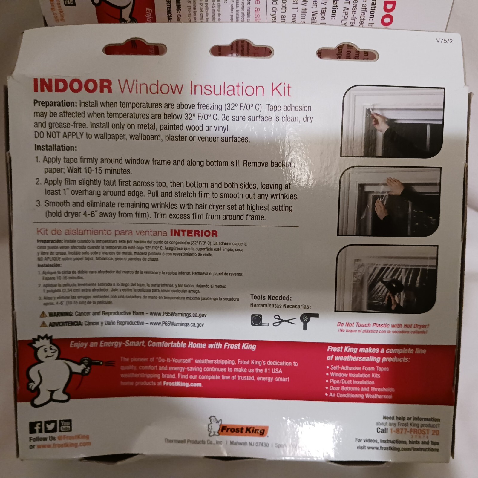Frost King, Window Insulation Shrink Kit, 62"x 210", Extra Large, 2 Pack, Lot 2 eBay