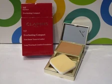 CLARINS ~ EVERLASTING COMPACT LONG WEARING FOUNDATION ~ 117 HAZELNUT ~ 0.3 OZ