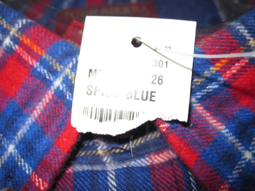 NUOVA camicia vintage High Sierra Mervyns uomo media quadri flanella blu/rosso ~10576 - Foto 2 di 3