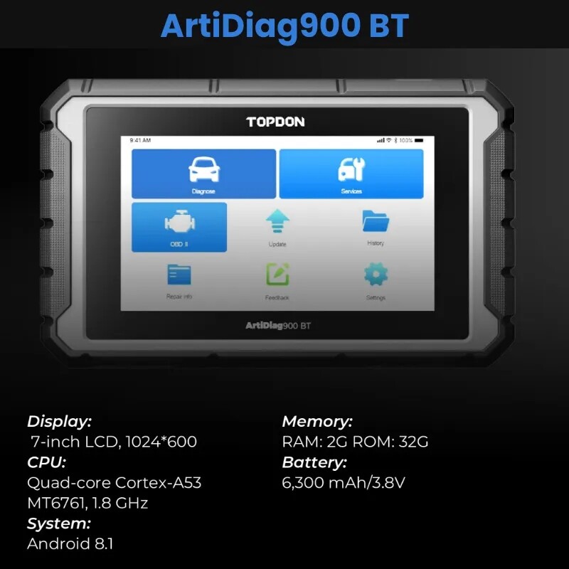 TOPDON AD900BT Key Coding All System Key Programmering Diagnostic Tool 28+ Reset