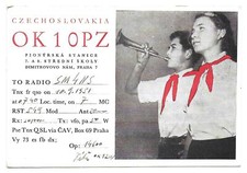 Radio QSL OK1OPZ Pioneer Station Horn Praga Praha Checoslovaquia 1951 ham DX