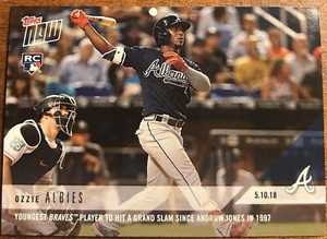 2018 TOPPS NOW #194 OZZIE ALBIES ATLANTA BRAVES ROOKIE grand slam Print Run 1118