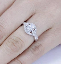 Oval 925 Sterling Silver CZ Engagement Ring Wedding Band Women Size 3-15 ML3219