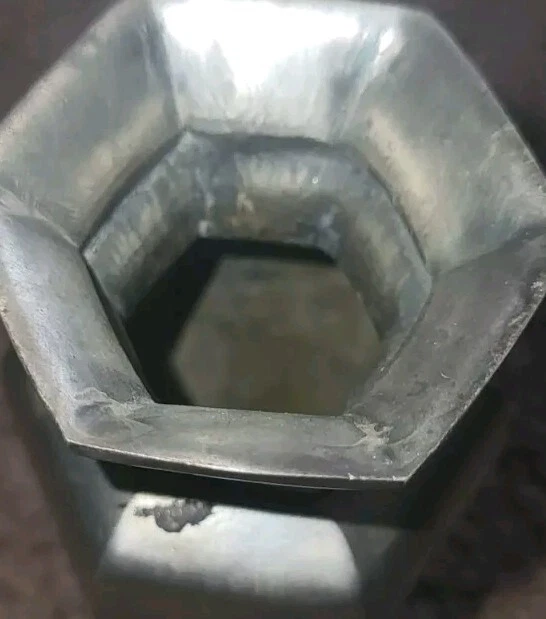 Jarrón de granero de cerámica vintage acabado estaño geometría jarrón portavelas Ying Yang Foto 3 de 4