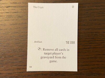 MTG Playtest ''The Crypt The Dark Misprint Magic Card Rarity ''Tormod's Crypt''