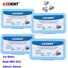 20/50set Dental Orthodontic Buccal Tubes MBT/ROTH.022 1st Molar Monoblock AZDENT