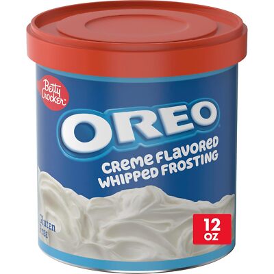 Betty Crocker OREO Creme Flavored Whipped Frosting, Gluten Free Frosting, 12 Oz