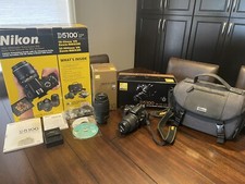 Nikon D5100 DSLR camera, 2 lenses, carry case, manuals, cables, boxes, MINT