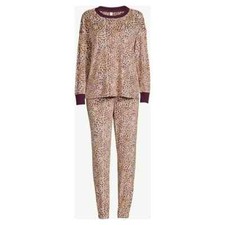 Joyspun Women's Velour Pajama Sleep Set with Eye Mask-Burg Animal-XL 16/18 -NWT