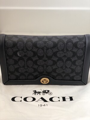 Coach 1941 Signature Logo Riley Crossbody Bag Clutch Blue 31070