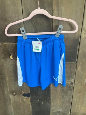 Kids Puma Liga Shorts Electric Blue Lemonade-White Size L