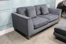 WHITE MEADOW LORENZO LARGE 2-SEATER SOFA IN GREY VELVET FABRIC