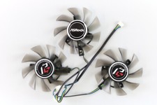 Full Set GPU Fans 75mm ASRock 5600 5700 XT Challenger Pro T128015SH  US Sell...