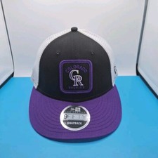New Era Colorado Rockies Squared Patch Low Profile 9FIFTY Snapback Hat Cap Black
