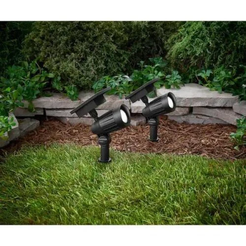 Hampton bay led spotlight outlet solar black finish
