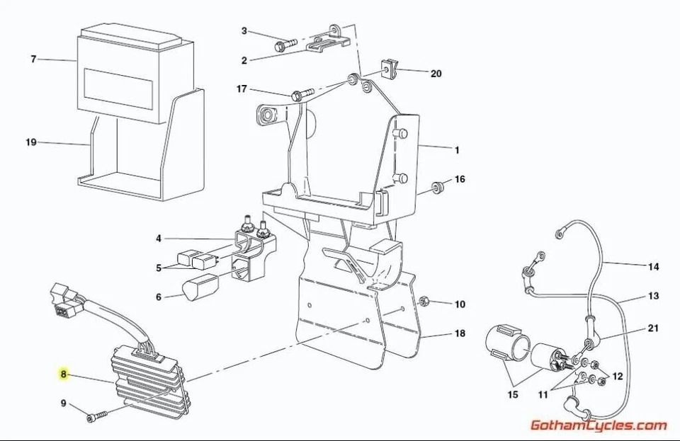 DUCATI MONSTER 600-916/SPORT OE KIT RETIFICADOR/REGULADOR DE TENSÃO ASSY 54040111C - Imagem 3 de 3