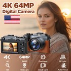 ✅4K Camcorder 64Mp Digital Camera Dual Lens for Photography and Video 18xZoom Us
