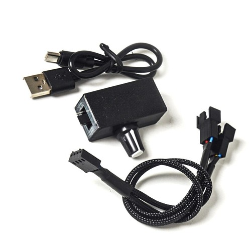 Adjustable Speed USB Fan Controller 8W Power Adapter 12V 4Pin Cable Splitter - Afbeelding 2 van 18