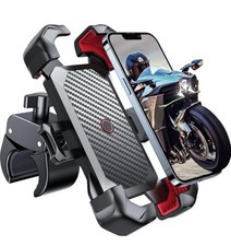 Motorcycle phone mount 1s auto lock 100mph military anti shake bike phone holde