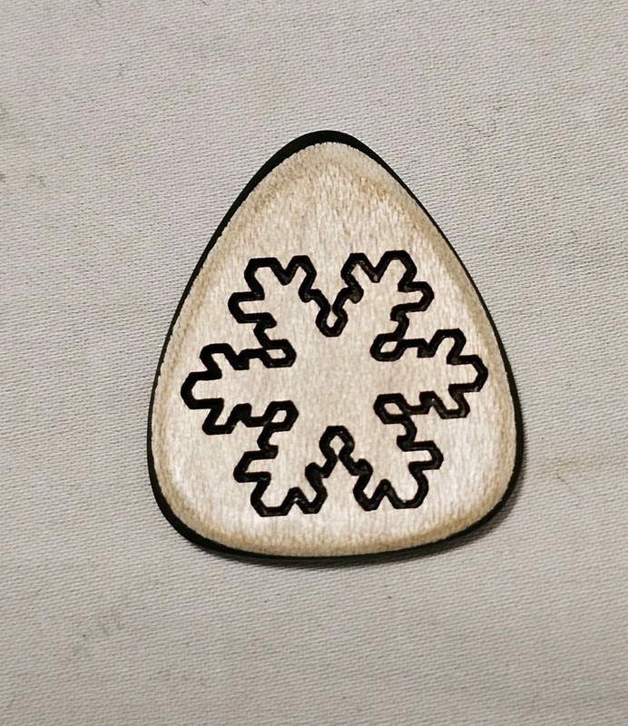 Timber Tones Limited Edition Snow Tones Single Maple Wood Guitar Pick Snowflake