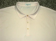 NWOT Men's PETER MILLAR Summer Comfort Golf Polo 2XL WHITE Striped ~ Poly/Spand