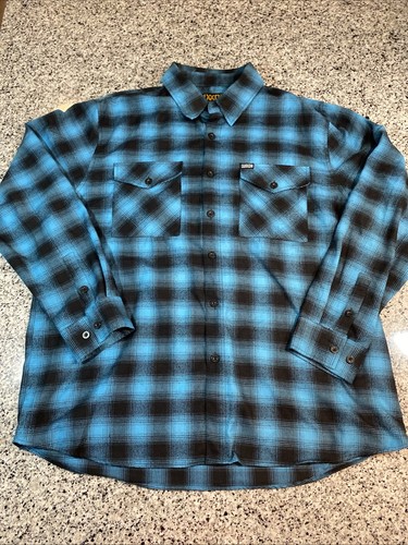 Dixxon Flannel Shirt Men’s 2XL Blue Plaid Long Sleeve Form And Function