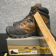 KEEN Louisville 6  Work Boot Men 14 EE Wide Brown WP Steel Toe Met Guard FLAW