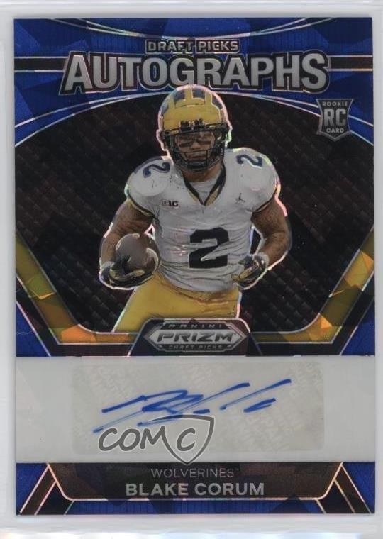 2024 Panini Prizm Draft Picks Blue Ice 34/75 Blake Corum #DPA-BCM Rookie Auto RC
