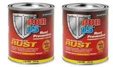 POR 15 45008 GLOSS BLACK Rust Preventive Paint Pint 16oz Pack of 2 