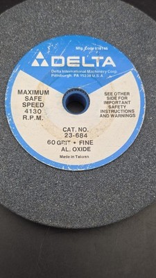 Delta 5-3/4''x 1'' x 3/4  Bench Grinding Wheel~Coarse 60 Grit~4130 rpm No. 23-684