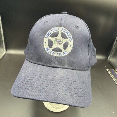 Vintage SnapBack Hat United States Marshall Cap Navy Blue KC