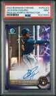 Jackson Chourio 2022 Bowman Chrome Purple Refractor 1st RC Auto 126/250 PSA 9