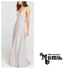 Show Me Your Mumu SMYM Jenn gray dove maxi dress NEW LARGE