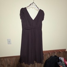 Size 12 SUZI CHIN for Maggy Boutique Brown 100 Silk Dress